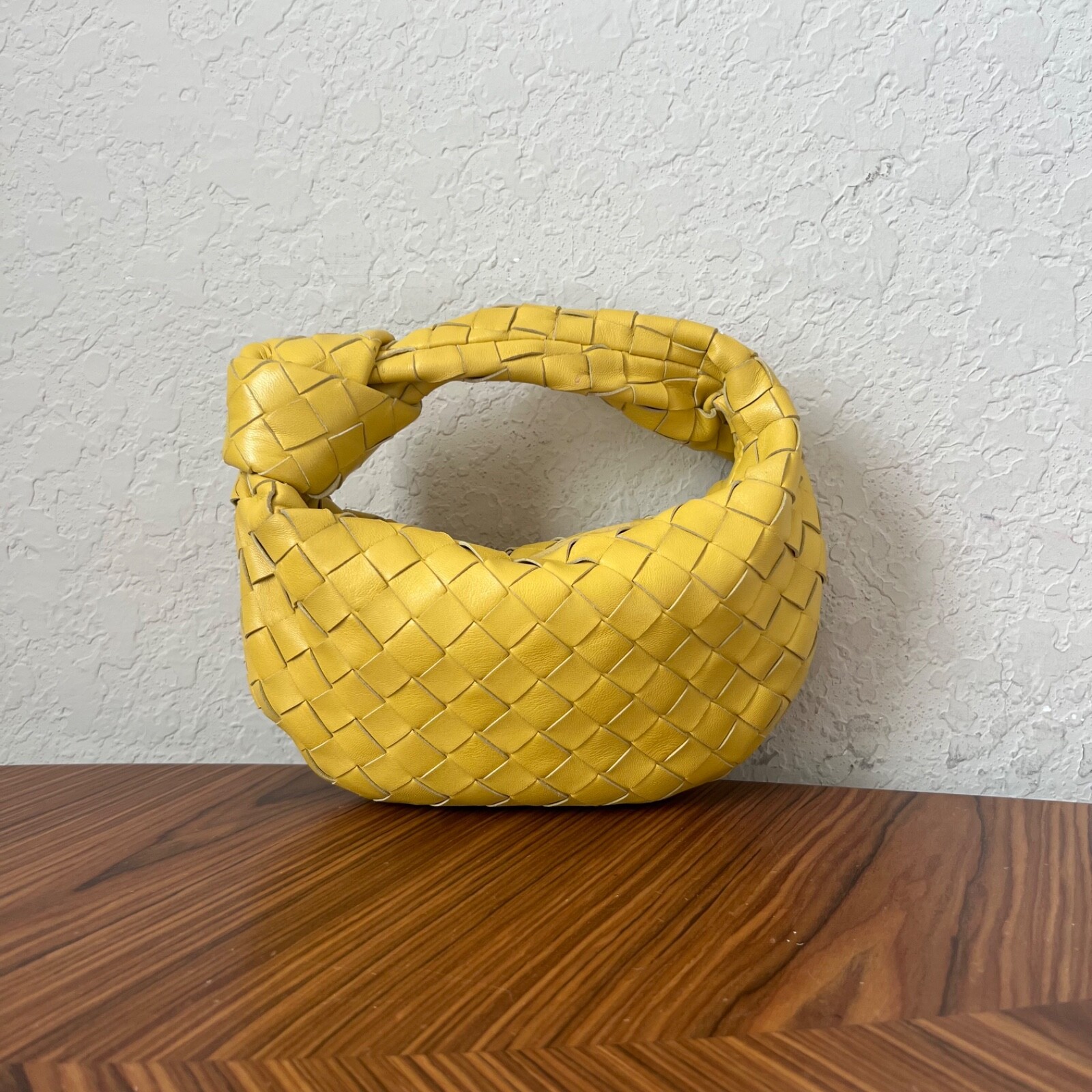 Bottega Veneta Butter Mini Jodie Intrecciato Leather Bag in Buttercup