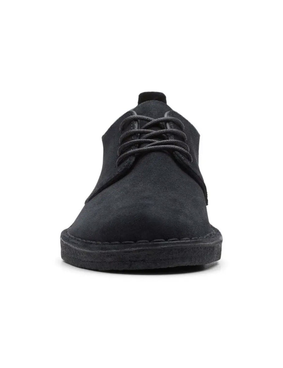 Clarks Originals Womens DESERT LONDON Black Suede Derby Shoes Uk
