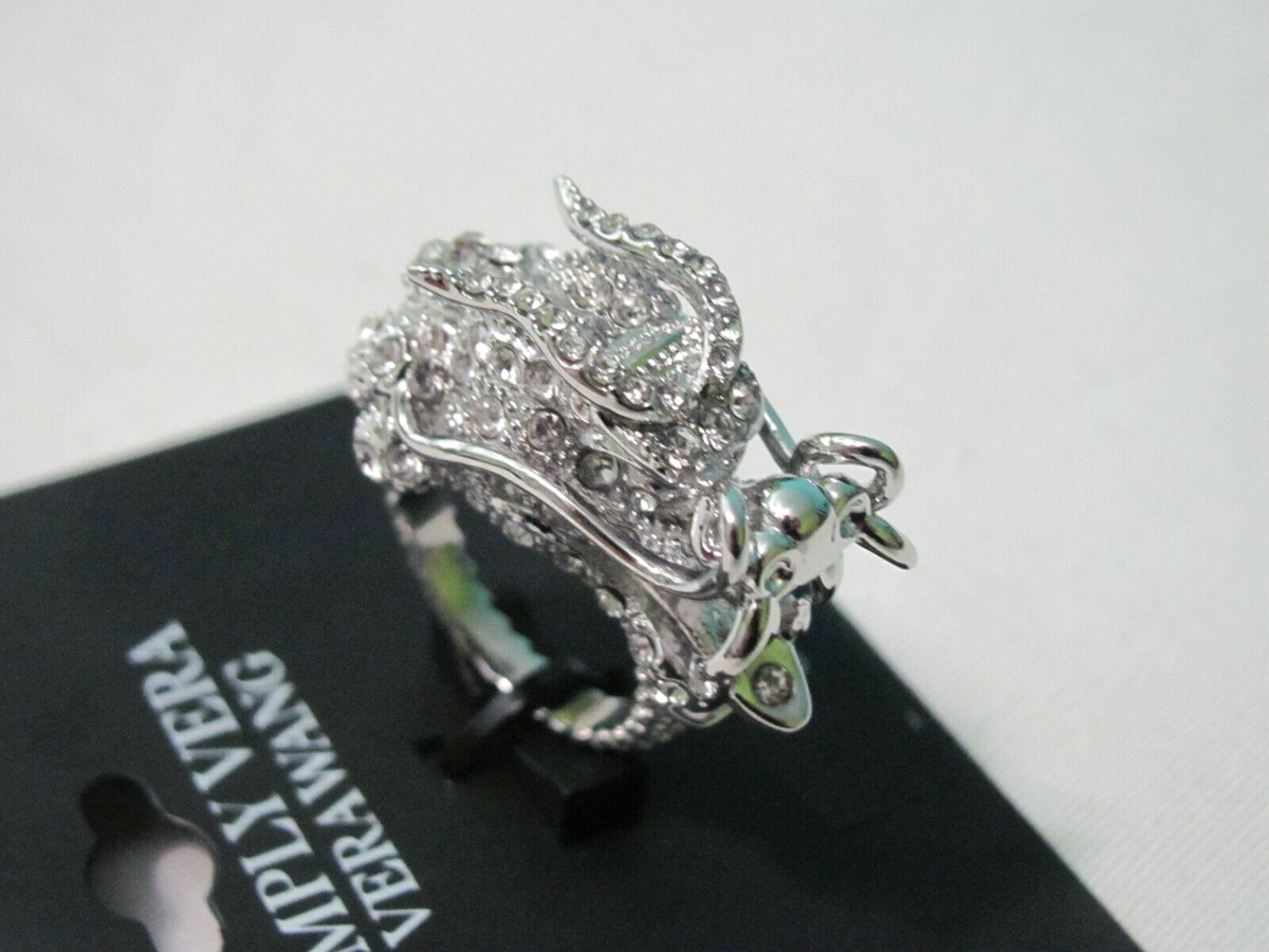 NEW SIMPLY VERA VERA WANG SILVER TONE DRAGON RING ~ SIZE 8 NEW SIMPLY VERA VERA WANG SILVER TONE DRAGON RING ~ SIZE 8