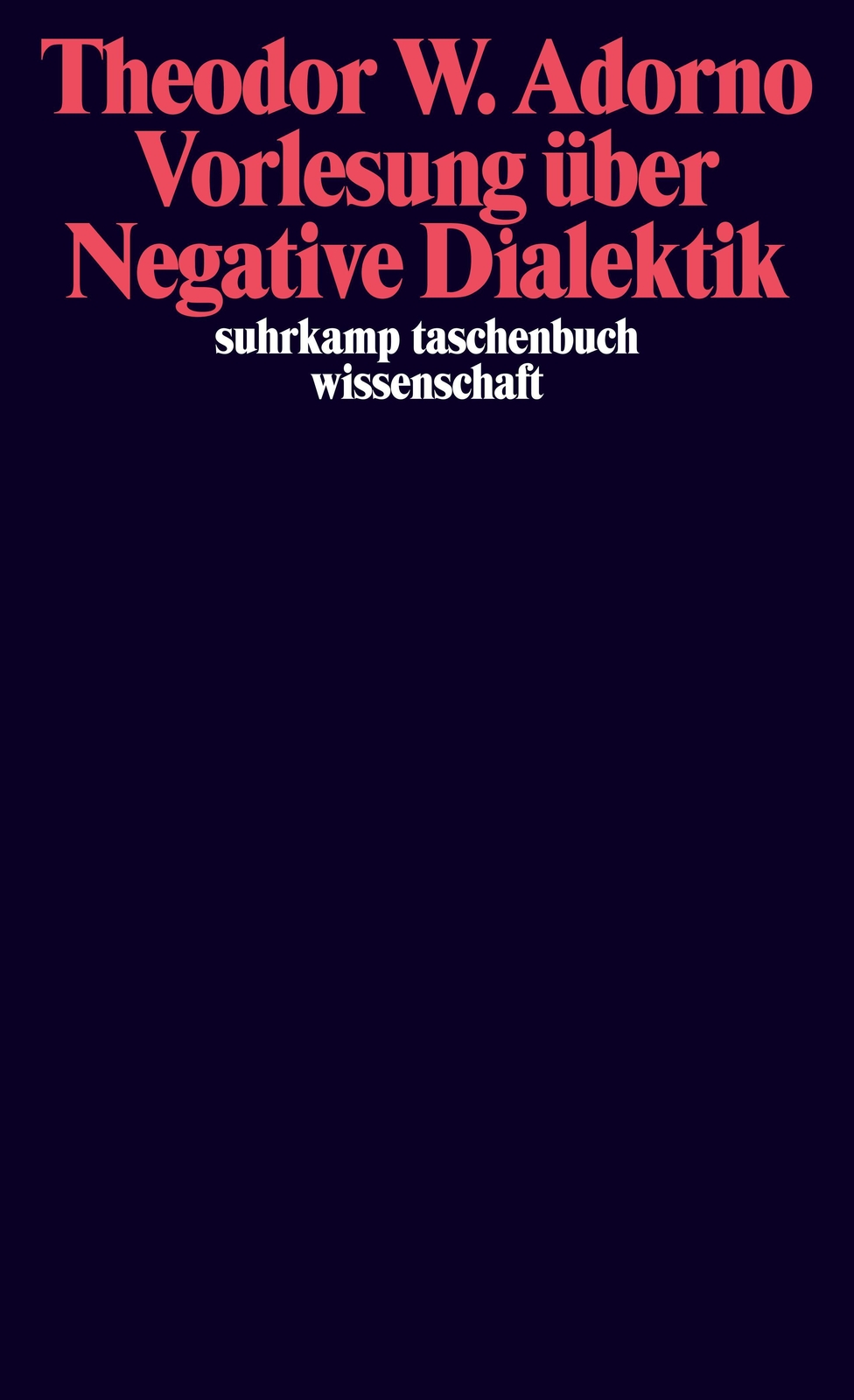 Thumbnail - Vorlesung Über Negative Dialektik Theodor W. Adorno