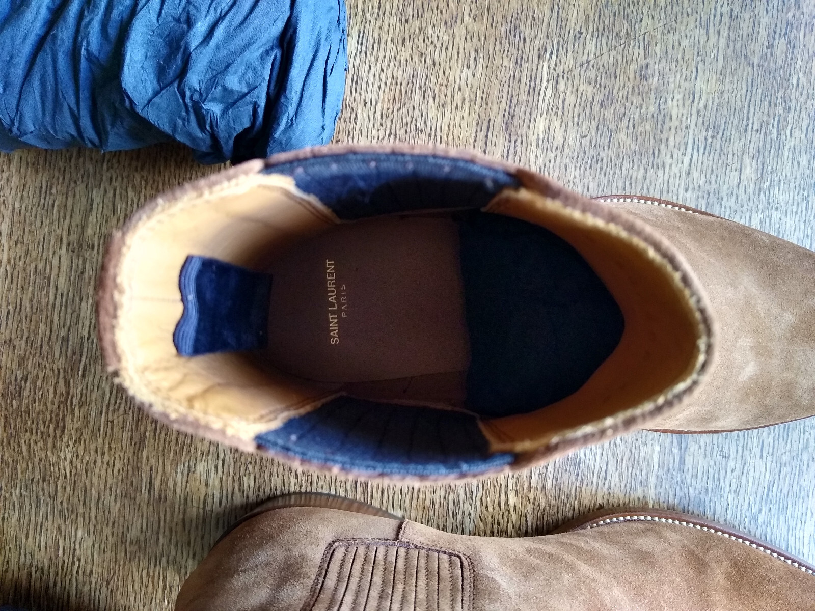 Stivali Chelsea Saint Laurent Wyatt 30 da uomo marroni in pelle scamosciata taglia 9 US 42 EU