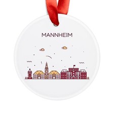 MANNHEIM GERMANY Skyline, German Travel, Personalized Acrylic Ornament Gift