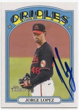 JORGE LOPEZ SIGNED AUTOGRAPHED 2021 TOPPS HERITAGE BASEBALL CARD TWINS #673