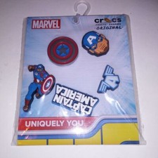 Crocs Jibbitz Shoe Charms Marvel Captain America 5 Pack New