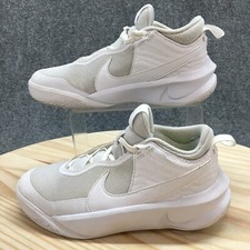 Nike Sneaker Youth 5.5 White Team Hustle Athletic Laced Up Casual Comfort CW6735