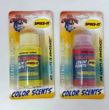 MR. CRAPPIE ' SPIKE IT ' SOFT PLASTIC LURE DYE ' MIXED LOT OF 2 COLORS '