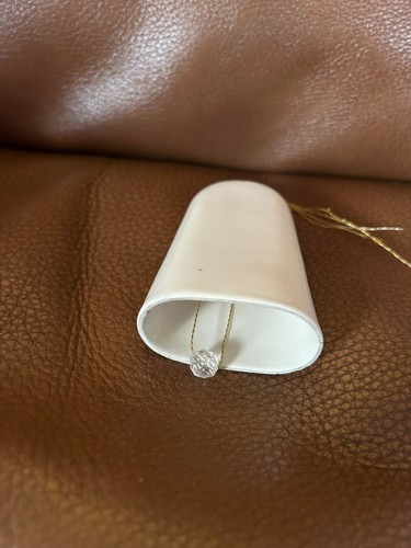 Vintage 80's Poinsettia Cowbell Bell Ornament - Picture 7 of 8