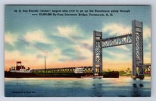 VINATAGE M.S. PAN FLORIDA TANKER LARGEST SHIP ON PISCATAQUA, NH POSTCARD HJ