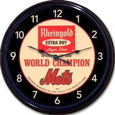 NY Mets Wall Clock Beer Rheingold Coaster Baseball World Series 1969 MLB 10