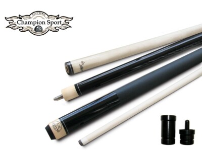 Champion ST14 Black Pool Cue Stick-16oz-19oz, Champio Glove,Two Black layer tips