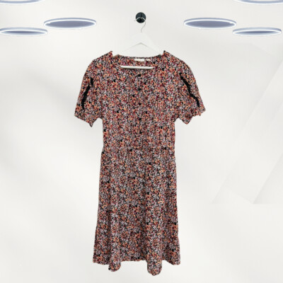 Ex Fat Face Women's Short Sleeve Floral Dress in Multi Floral