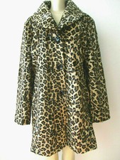 Iman Leopard Print Faux Fur Long Sleeve Coat Size 1x - Nwt