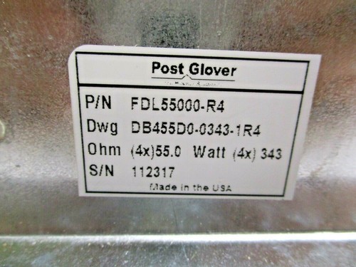 POST GLOVER, FDL55000-R4, LOW VOLTAGE RESISTOR, (4X) 55.0 OHM - Picture 3 of 7