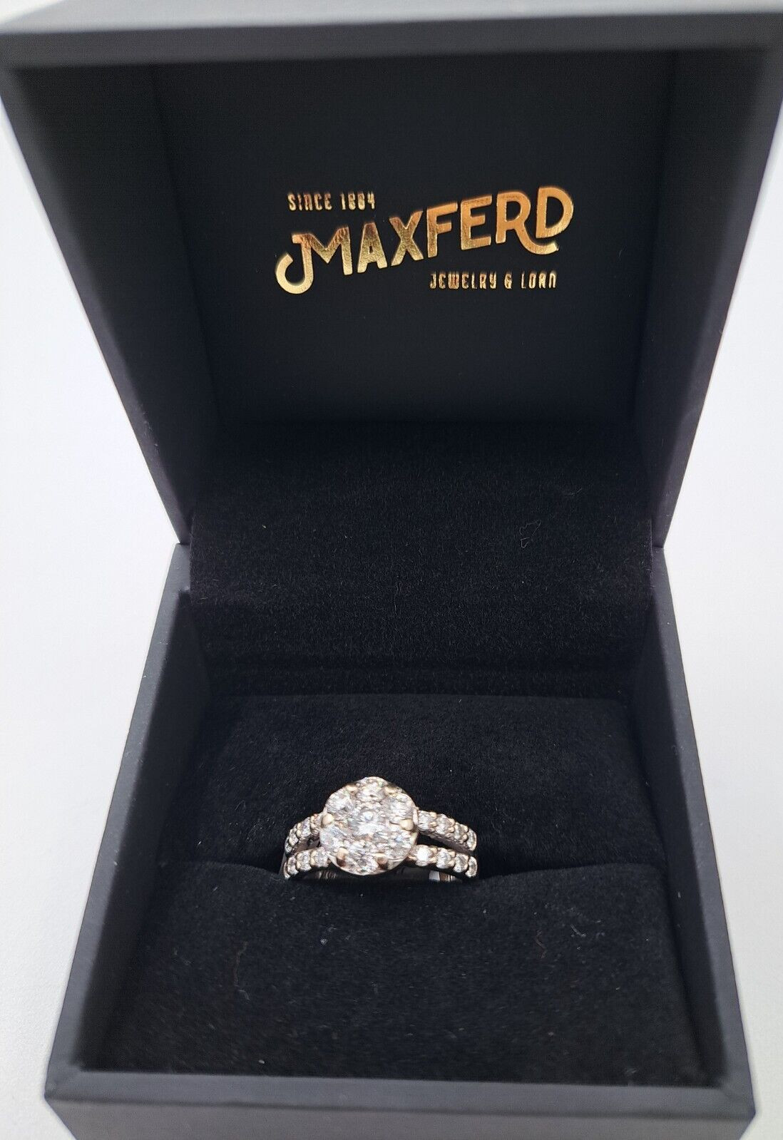 1.28 CTW Diamond Cluster Engagement Ring 14KWG - image 1