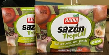 2 BADIA Sazon Tropical 40 sobres ideal para carnes aves y pescado flavor packets