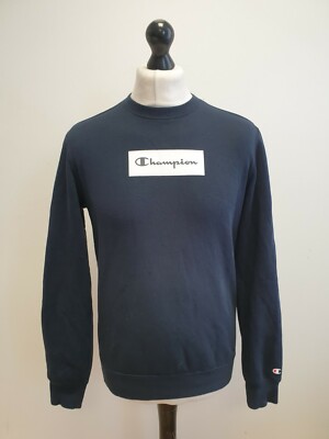 A520 MENS CHAMPION NAVY L/SLEEVE CREW NECK SWEATSHIRT UK S EU 48