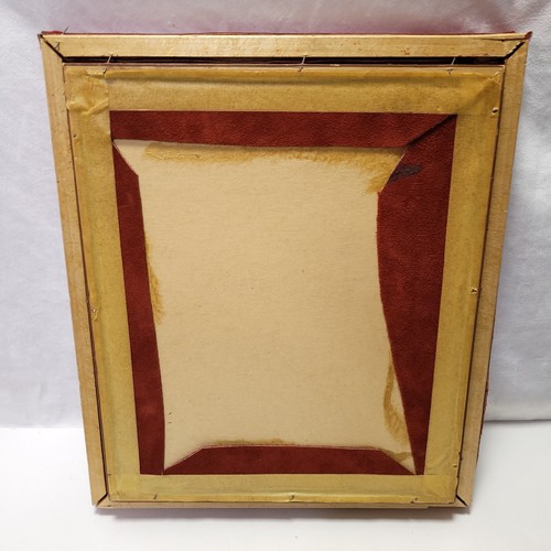 Vintage Retro Jesus Kitsch Hollywood Regency MCM Suede Framed Wall Hanging Art - Picture 9 of 14