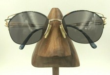 Vintage Tura 609 NAV Multi-Color Gold Half-Rimmed Metal Oval Sunglasses Frames