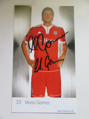 Mario Gomez # signiert # Autogrammkarte seine 1. Bayern AK Rookie 2009-10 09-10