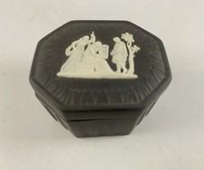 Wedgwood Jasperware Black Small Trinket box in excellent condition