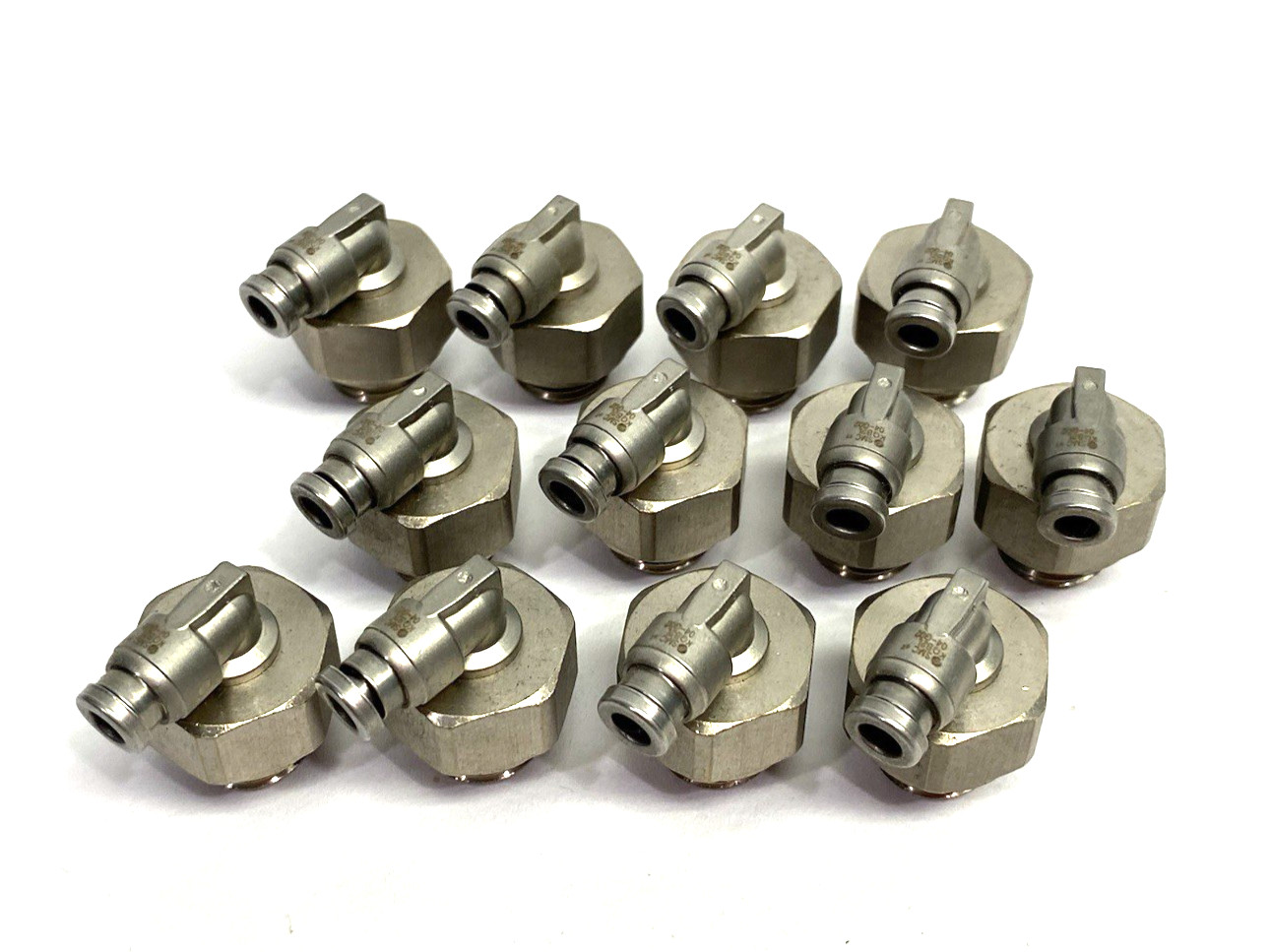 SMC KQB2L04-G02 Metal Swivel Elbow Fitting Male, 4mm OD Tube, LOT OF 12