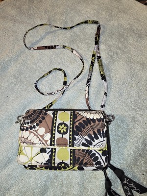 Vera Bradley Cocoa Moss Crossbody Bag Retired Pattern Wallet Great Color Scheme