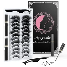 Magnetic Eyelashes Kit with Eyeliner - Magnetic Lashes Natural Look & Reusable 3