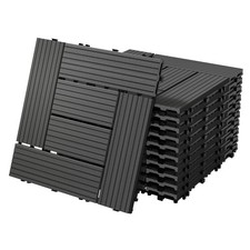 WPC carreaux de sol 30x30 cm 4 m² pour jardin piscine patio mosaïque anthracite