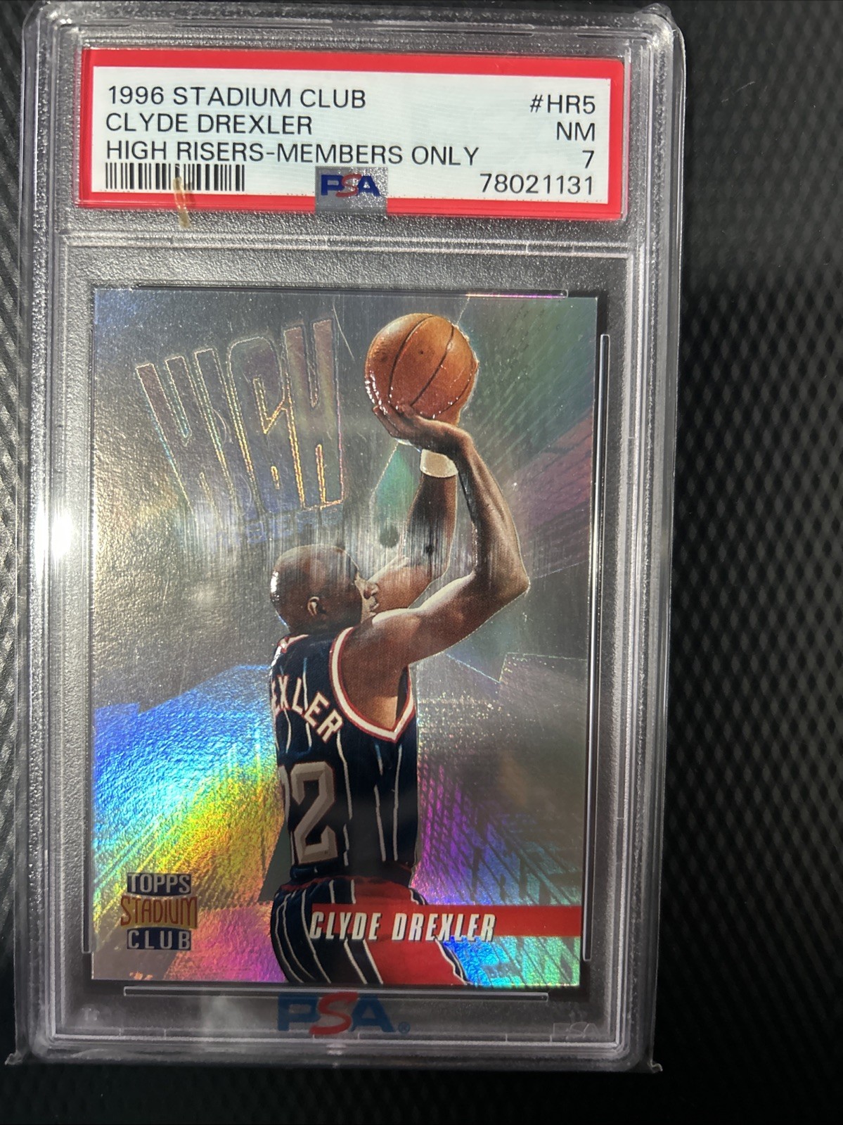 1996-97 Topps Stadium Club - High Risers Clyde Drexler #HR 5 PSA 7