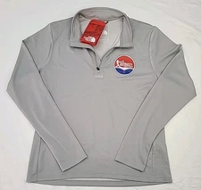 Gray Women The North Face Tech 1/4-Zip Fleece with a custom baseball logo Sz S