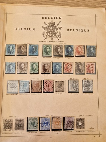 Belgium Stamp Accumulation on Ancient Schaubek Leaves - Picture 2 of 9