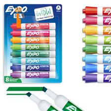 EXPO Low Odor Dry Erase Markers Chisel 8 Count Pack of 1 , Vibrant Assorted