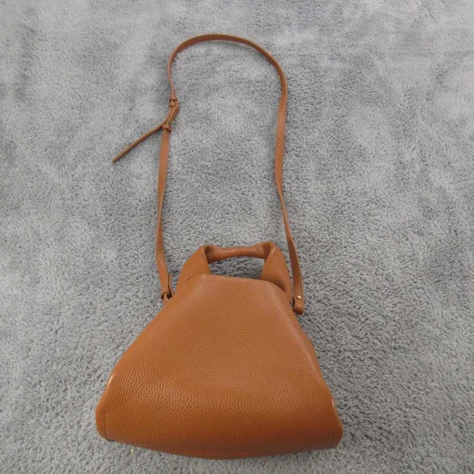 Quince Purse Women Brown Pebbled Italian Leather Crossbody Bag Small Satchel - Image 2 of 4