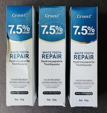 3x Croent 7.5 nHAP White Tooth Repair Hydroxyapatite Toothpaste, BB: 10/2027