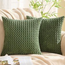 Decorative Throw Pillow Covers 18x18 Inch Set 18" x 18" Pack of 2 Darkgreen