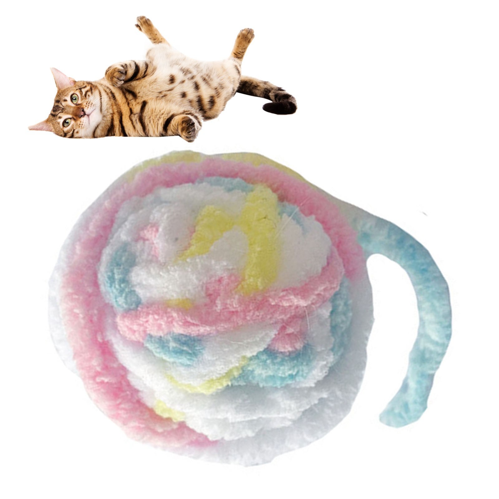 Cat Yarn Ball Toy Fun Interactive Bite Resistance Woolen Yarn Cat Ball Toy