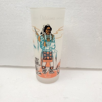 Vintage Acee Blue Eagle Knox Oil Co Frosted Glass hen-Toh Wyandot Indian, Mint 