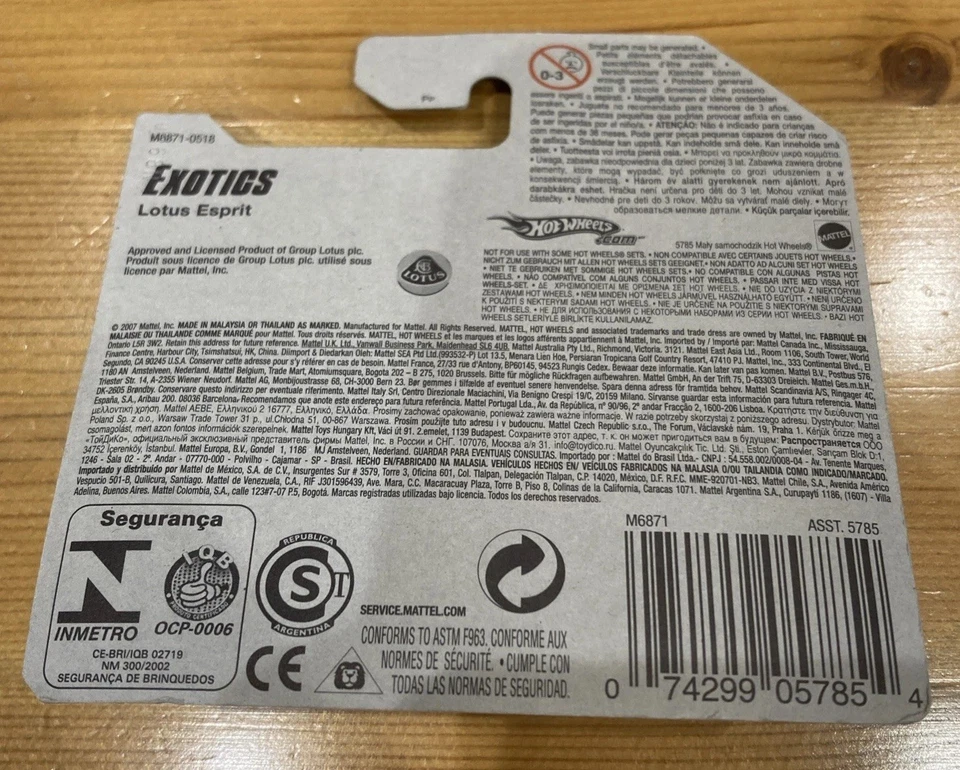Rare Hot Wheels Lotus Esprit Exotics 113/172 M6871 New - Image 2 of 4