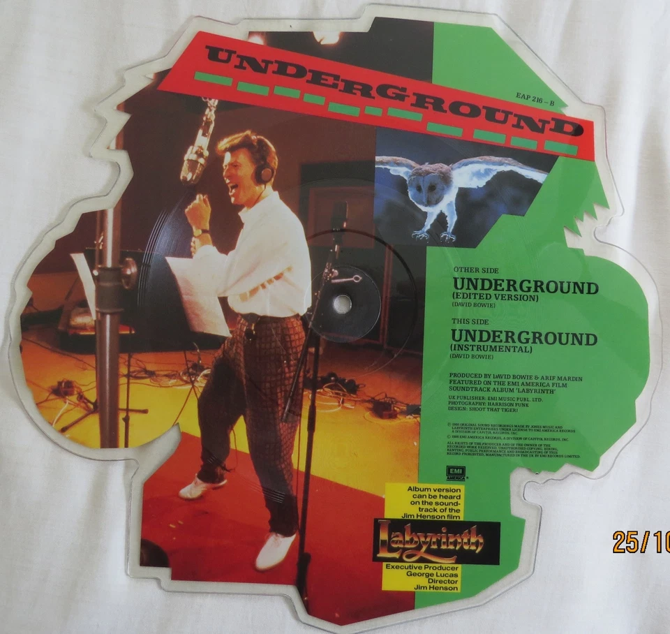 David Bowie - Underground - 1986 UK EMI die cut picture disc 45 - EX - Image 2 of 2