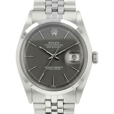 Vintage Rolex Datejust 1600 Steel RARE Grey Index Fluted Watch w/ Box & Paper