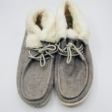 Hey Dude Britt Charcoal Women 8 Grey Faux Fur Lined Wool Blend Ankle Booties