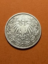 1905 D Imperial Germany Silver 1/2 Mark (A2875)