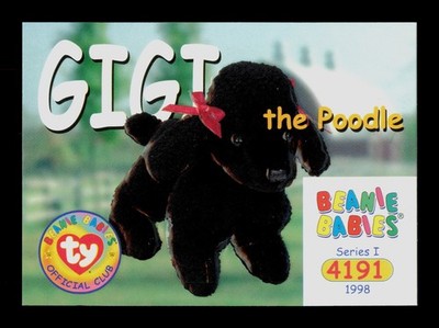 Gigi the Poodle 80 4191 Series 1 Ty Beanie Babies Trading Card TC CC