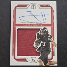 2025 Panini National Treasures Collegiate Jayden Higgins RC RPA On Card /99 ISU