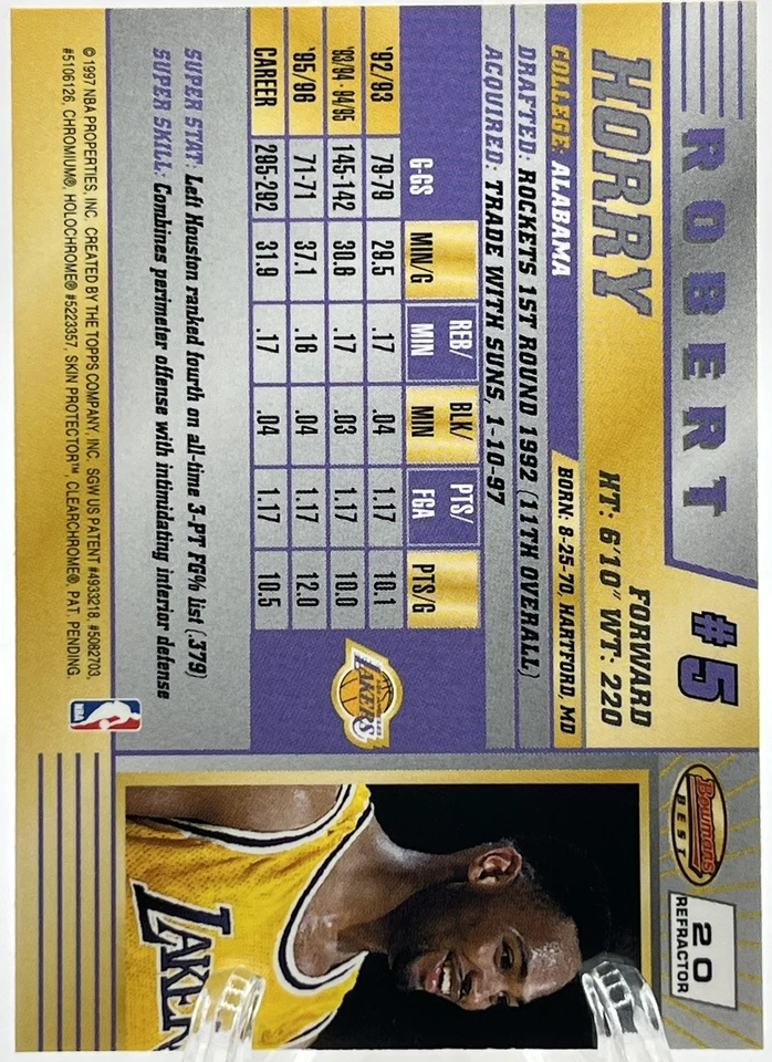 1996-97 Bowman's Best - Robert Horry #20 Refractor - Image 2 of 2