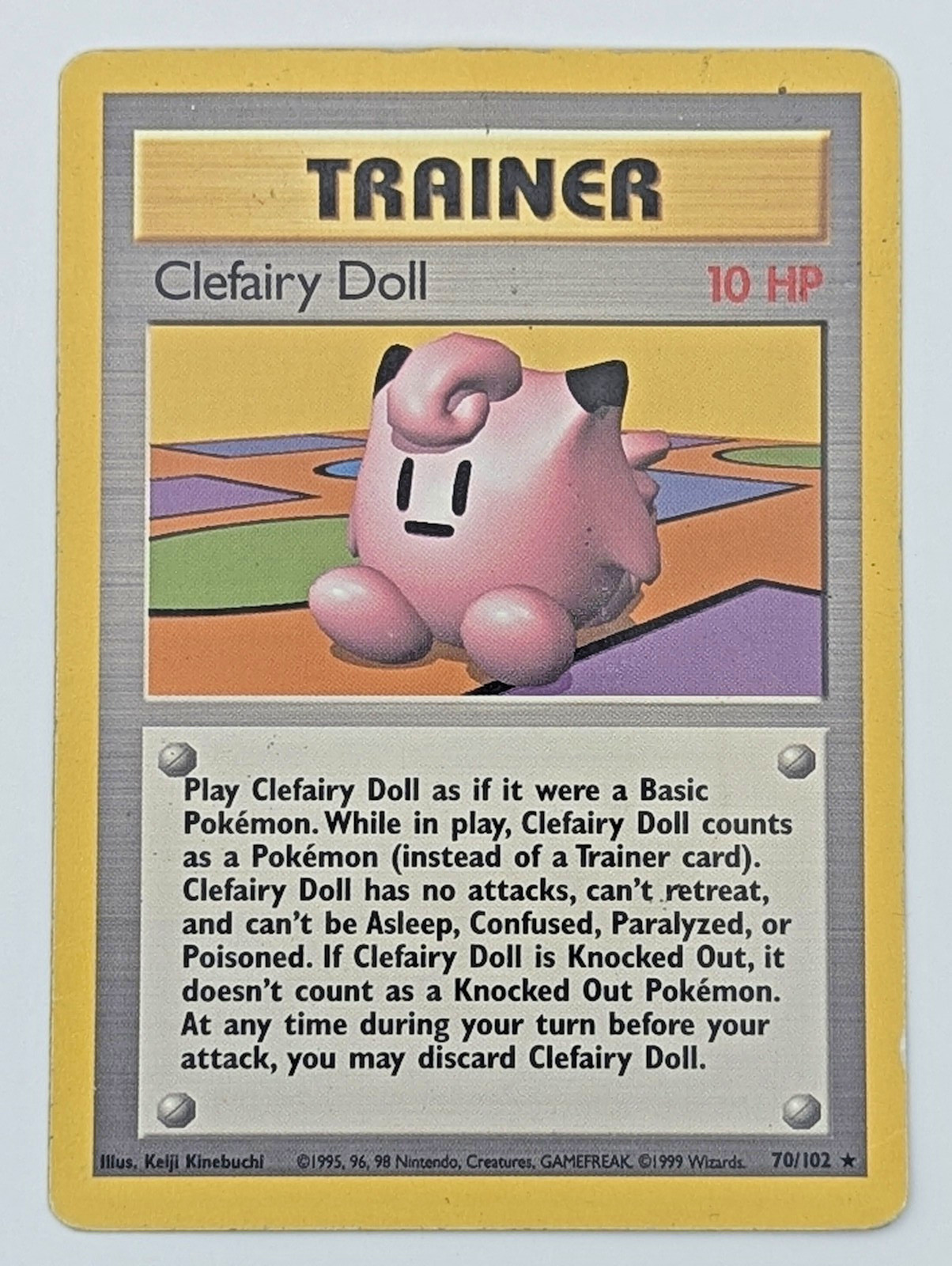 Clefairy Doll 70/102 Base Set Unlimited Rare Vintage Trainer Pokemon 1999 LP