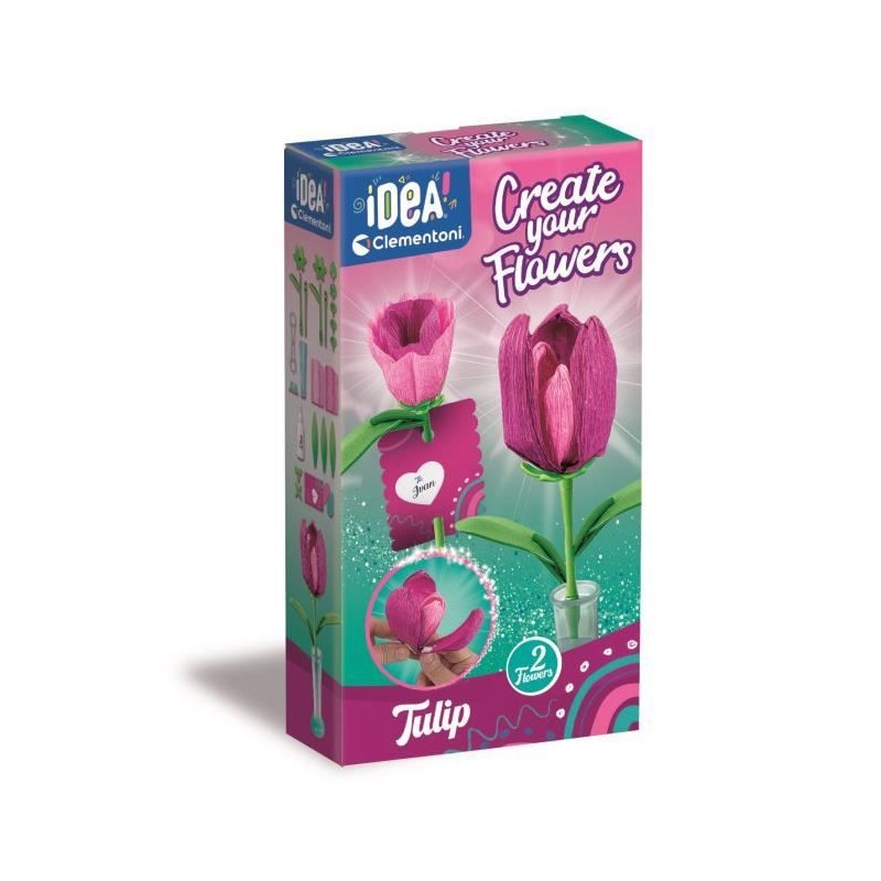 Jeu créatif tulipe Clementoni kit fleurs DIY pour enfant dès 7 ans