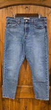 Levi's Premium Jeans Womens 32 Blue Denim Wedgie Straight Leg Button Fly Logo