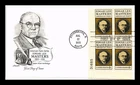 Dr Jim Stamps FDC Edgar Lee Masters American Poet Plate Block Artmaster
