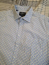 Rodd  Gunn Glenarrife Geometric Print Short Sleeve Button Up Shirt Men's Large